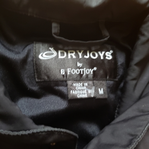 Dryjoys FootJoy Jacket Vest Black Zip Golf Rain Men’s SZ M Zip Off Sleeves - Picture 2 of 7
